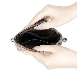 Bolsos de hombro a cuadros con costuras de color AndoBag, bolso para teléfono móvil de cuero genuino para mujer, cierre magnético 1903 - Product Image 5