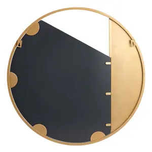 Miroir suspendu moderne rond en métal avec cadre doré au design personnalisé pour la décoration de la maison