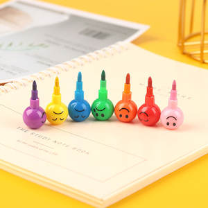 Offre Spéciale école papeterie promotionnel coréen créatif kawaii crayon ensembles rock sucre gourde mignon dessin animé 7 couleurs crayon - Product Image 5