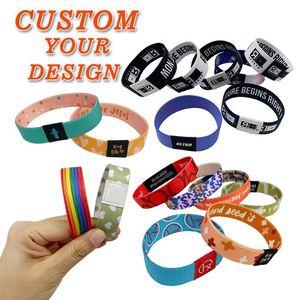 Polyester Tùy Chỉnh Đàn Hồi Vải Ban Nhạc Cổ Tay Với Logo 2024 Hot Bán Thăng Hoa In Dây Đàn Hồi Cho Vòng Đeo Tay - Product Image 1