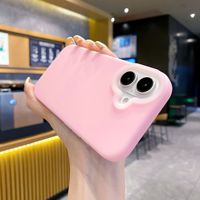 Coque de téléphone portable en silicone liquide effet peau TPU PC couleur unie pour iPhone 13 14 15 16 17 Pro Max
