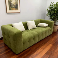 Canapé en tissu compressé sous vide, garni d'éponge, style italien de luxe léger, design minimaliste à accoudoirs droits pour appartements et salles de sport