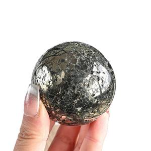 Wholesale Natural Stone Ore Yellow Pyrite Sphere <b>Ball</b> Quartz Craft for Decoration - Product Image 5