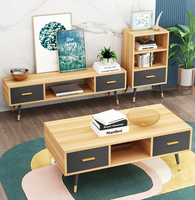 Table de thé nordique légère, combinaison avec assiette en rock simple moderne, verre trempé, petit meuble TV pour salon