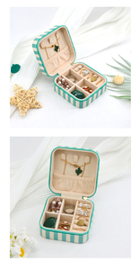 Luxury <b>Small</b> PU Pendant <b>Box</b> with Zipper Closure Square Shape Embossed Printing Custom Logo for Valentine's Day Jewelry <b>Storage</b> - Product Image 4