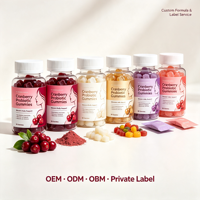 Complément alimentaire probiotique pour femmes, gommes à mâcher douces à l'extrait de canneberge pour la santé féminine, saveur framboise et grenade