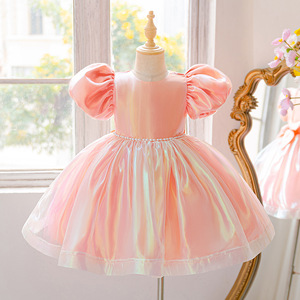 ชุดเดรสเจ้าหญิงสีชมพูฟูฟ่องประดับโบว์ สำหรับงานปาร์ตี้ งานแต่งงาน งานเทศกาล และการแสดงบนเวที - Product Image 1