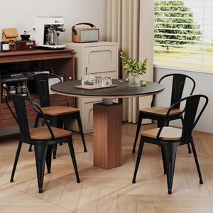Meubles de bistrot industriels d'extérieur en métal vintage, tables et chaises pour restaurant et café - Product Image 4