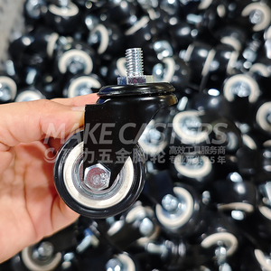 1.5 "2" 2.5 "3" 4 "5" pollici vite M8 M10 M12 PVC ruote industriali doppio cuscinetto PP ricino nero mobili carrello freno girevole - Product Image 6