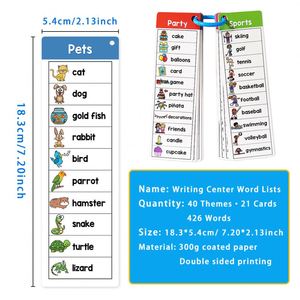 21 40 Temas 426 Palabras Tarjetas de Memoria Flash en Inglés Rutinas Diarias Mascotas Deportes Partes del Cuerpo Tarjetas de Aprendizaje para Niños - Product Image 5