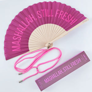 Ventagli Portatili in Legno di Bambù Personalizzati con Logo Grande Stampato, Alta Qualità, Pieghevoli, Dipinti, per Matrimoni - Product Image 4