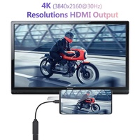 Cable USB3.1 USB C USB-C a HDMI 4K 30Hz, Cable Adaptador Convertidor USB 3.1 Tipo C Macho a HDMI HDTV 4K HD TV, 20CM