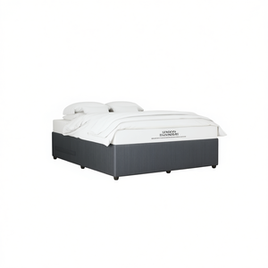 Upholstered Bed <b>Frame</b> Dark <b>Grey</b> Fabric Modern Soft Bed Design Wood <b>Frame</b> Full Size - Product Image 1