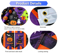 Drapeau d'Halloween imperméable pour décoration extérieure