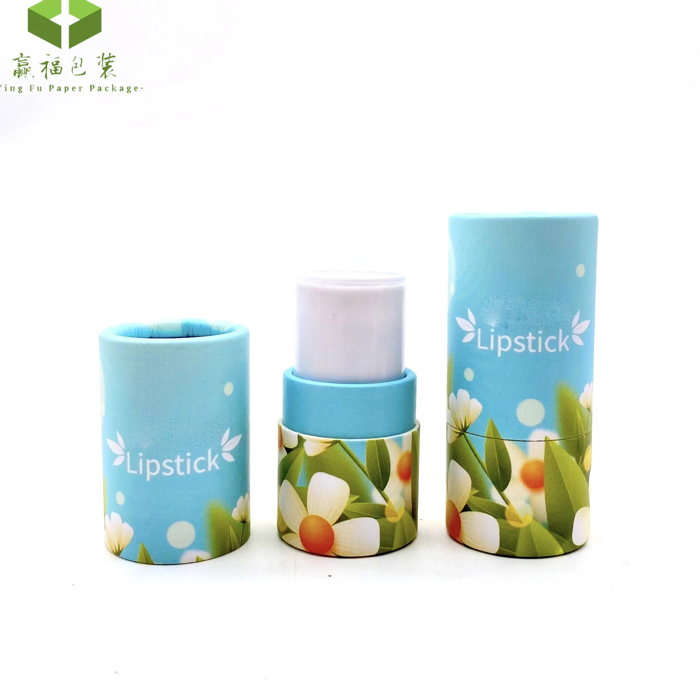 Customized oil container kraft paper lip balm paper tube biodegradable packaging cream colored lip balm deodorant stick