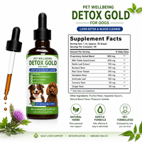 Complément de bien-être liquide pour chiens : Gouttes pour la purification du sang et le soutien hépatique des animaux, avec trèfle rouge et racine de bardane - Fabricant