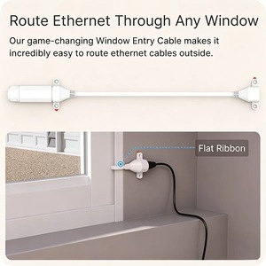 Câble Ethernet RJ45 femelle-femelle Cat6A 25 cm, noyau en cuivre blanc pour entrée de fenêtre Gen3 V3 - Product Image 2