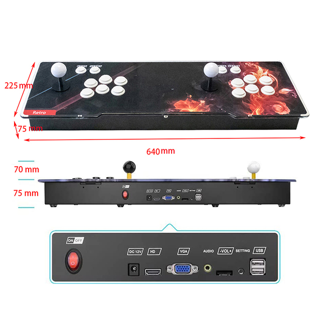 High Quality Pandoras Arcade Box 3005 in 1 Game 26 Pieces 3D Video Joystick Button Retro Game Console for 12V 2 Players