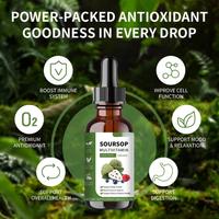 Gouttes d'extrait de feuilles de corossol bio |   Antioxydant naturel, soutien immunitaire, défense cellulaire et bien-être général, teinture à base de plantes