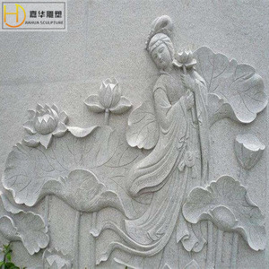 Panneau mural en relief en marbre JIAHUA SCULPTURE, style chinois, sculpture sur pierre pour la décoration de cour et d'entrée extérieure - Product Image 2