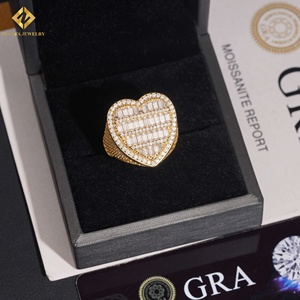 Anillo de Moissanita en Forma de Corazón para Mujer, Chapado en Plata 925, Oro Blanco, Anillo de Boda de Lujo, Joyería Fina, Regalo para Mujer - Product Image 5