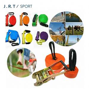 ชุดอุปกรณ์สำหรับกลางแจ้ง50ฟุต/15เมตรสายรัดแบนราบสำหรับฝึกสมดุลกีฬาเอ็กซ์ตรีม - Product Image 3