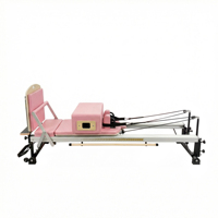 Máquina de Pilates Reformer Profesional de Grado Comercial con Certificación CE, de 94 Pulgadas, de Cuero Rosa, con Resorte Resistente, para Entrenamiento Físico