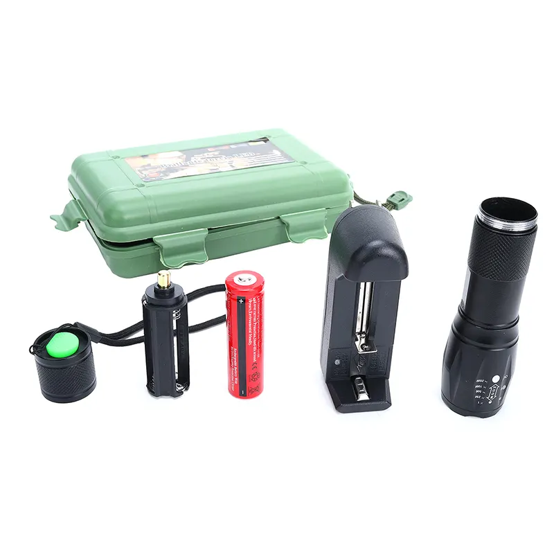 Hand LED Torch Light Outdoor 1200 Lumen T6 Waterproof LED Zoomable Tactical Self Defensive Camping Flashlight