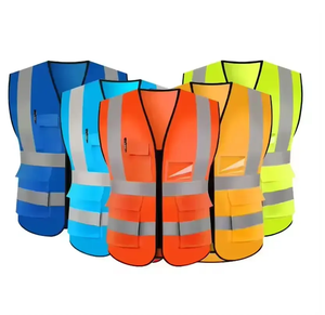 Poches à glissière vêtements de travail de protection en plein air haute visibilité gilet de sécurité Construction sans manches pour hommes