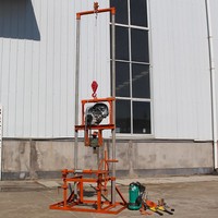 Petite machine de forage de puits d'eau rotative manuelle à essence de 80m de profondeur