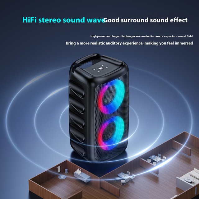 2025 New RGB LED for 5.0 10W 200-500mAh Battery Powered Outdoor Square Dance Plastic Audio Speaker