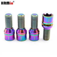 HRMin Vis de roue en titane Gr5 de haute qualité, à tête Torx et rondelle flottante à siège conique, M14*1.25*28mm pour la course