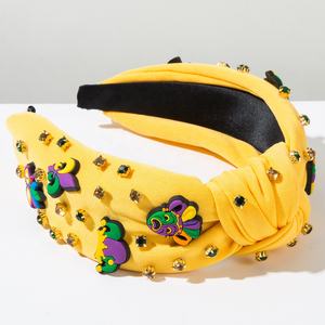 Bandeau noué violet pour femmes Masque <span class=keywords><strong>vénitien</strong></span> Couronne Rhinestone Décor Mardi Gras Carnaval Parade Accessoires pour <span class=keywords><strong>cheveux</strong></span> - Product Image 6