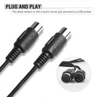 Mètres câble USB vers MIDI elec-trique, Piano, batterie, guitare, Interface de compilation de musique, adaptateur de câble convertisseur prise en charge de Mac OS et Win-dows