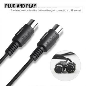 Mètres câble USB vers MIDI elec-trique, Piano, batterie, guitare, Interface de compilation de <span class=keywords><strong>musique</strong></span>, adaptateur de câble convertisseur prise en charge de Mac OS et Win-dows - Product Image 6