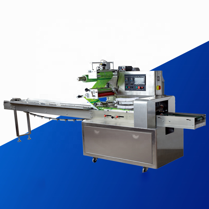 Автоматическая машина для упаковки пластиковых пакетов, горизонтальная машина для упаковки подушек, машина для упаковки печенья с Двойным Зажимом