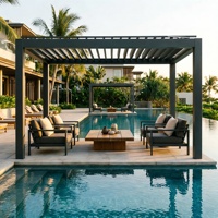 Pergola en aluminium avec lamelles électriques, modèle 250, isolation thermique, pare-vent, pour extérieur et loisirs