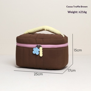 Nouvelle Trousse de Maquillage Matelassée Souple pour Femmes, Grande Capacité Personnalisable, Sac de Rangement Portable pour Articles de Toilette de Voyage - Product Image 3