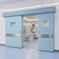 Système coulissant automatique ignifuge, porte d'hôpital médicale avec capteur photocellule de sécurité pour couloirs de personnel et vestiaires