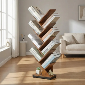 Estantería Vertical Tipo Árbol, Librería de Pie para Almacenamiento de Libros, <span class=keywords><strong>CDs</strong></span>, Revistas, para Sala de Estar, Dormitorio u Oficina - Product Image 4