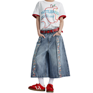 Shorts en <span class=keywords><strong>jean</strong></span> tendance pour femmes, longueur 7/10, taille haute, skinny, extensible, <span class=keywords><strong>bermuda</strong></span>, cargo, imprimé gothique, streetwear - Product Image 5