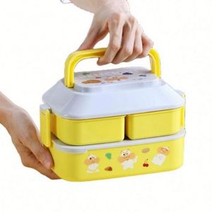 Boîte à lunch pliable en acier inoxydable de qualité alimentaire, écologique, chauffable au micro-ondes, lavable au lave-vaisselle, motif dessin animé mignon, la plus vendue - Product Image 1