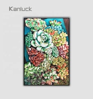 Art mural moderne imprimé à l'aquarelle de fleurs avec cadre flottant noir et toile - Couleurs vives résistantes à l'eau