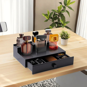 Boîte de rangement pour commode noire à 2 couches pour <span class=keywords><strong>homme</strong></span>-Support en bambou durable avec drainage de l'eau, style minimaliste - Product Image 5