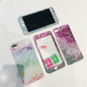 360องศาดอกไม้หินอ่อนหินทาสีเคสป้องกันเต็มรูปแบบสำหรับ <span class=keywords><strong>iPhone</strong></span> 11 12 Pro Xs Max XR X <span class=keywords><strong>7</strong></span> <span class=keywords><strong>Plus</strong></span> ฝาครอบโทรศัพท์พลาสติกแข็ง - Product Image 6