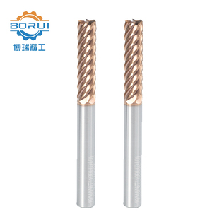 Fresa de aleación dura serie H de 6 flautas de alta velocidad, soporte personalizado, accesorios de herramientas de máquina de alta dureza de extremo plano recto - Product Image 3