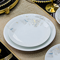 Service de vaisselle de luxe en porcelaine fine, assiettes, plats à dessert et bols à soupe en porcelaine blanche de haute qualité, 72 pièces, pour mariage ou cadeau de pendaison de crémaillère
