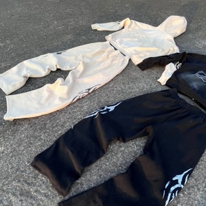 Conjunto de chándal de 2 piezas con efecto lavado ácido 2025, de punto gofrado, con cremallera, ropa deportiva personalizada con bordado, chándal de punto gofrado de alto gramaje - Product Image 3