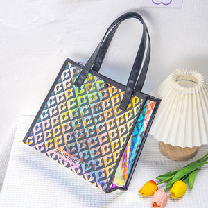 Bolsa de Mano Ecológica de PVC de 12 Pulgadas, Impermeable, Holográfica, para Compras, Playa, Plegable, de Viaje, para Mujer, con Logotipo - Product Image 2