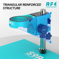 Microscope trinoculaire RF4 S9R-A6 à focale simultanée avec support ultra-large et éclairage annulaire progressif pour la réparation de cartes mères de téléphones et de circuits imprimés